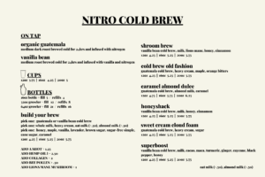 nitro cold brew menu